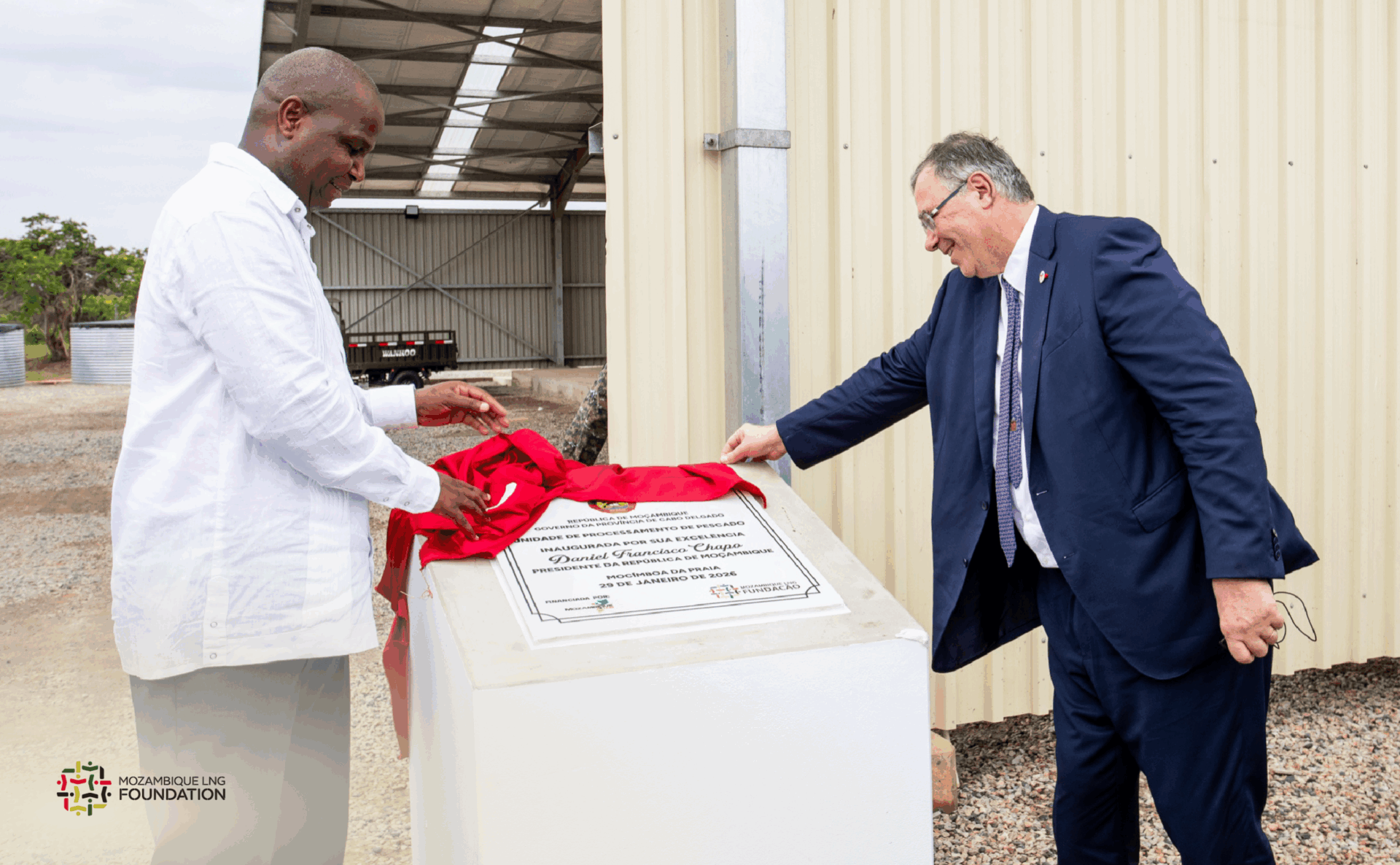 MLNGF - President of the Republic Daniel Chapo and TotalEnergies CEO Inaugurate Fish Processing Unit in Mocímboa da Praia - Web 1